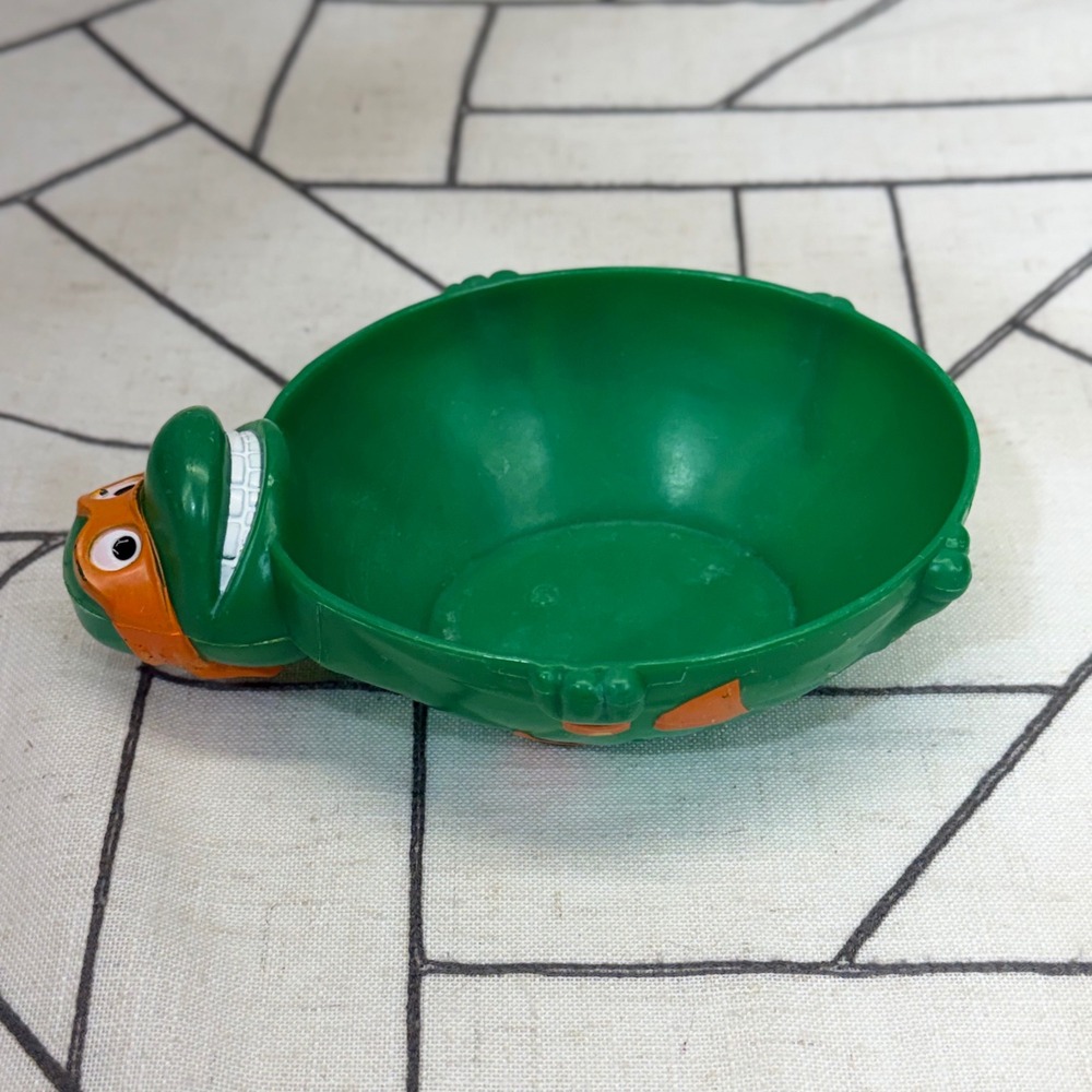 Mirage Studios TMNT Michelangelo Bowl OS Green Vintage 1990 Plastic Cereal Bowl